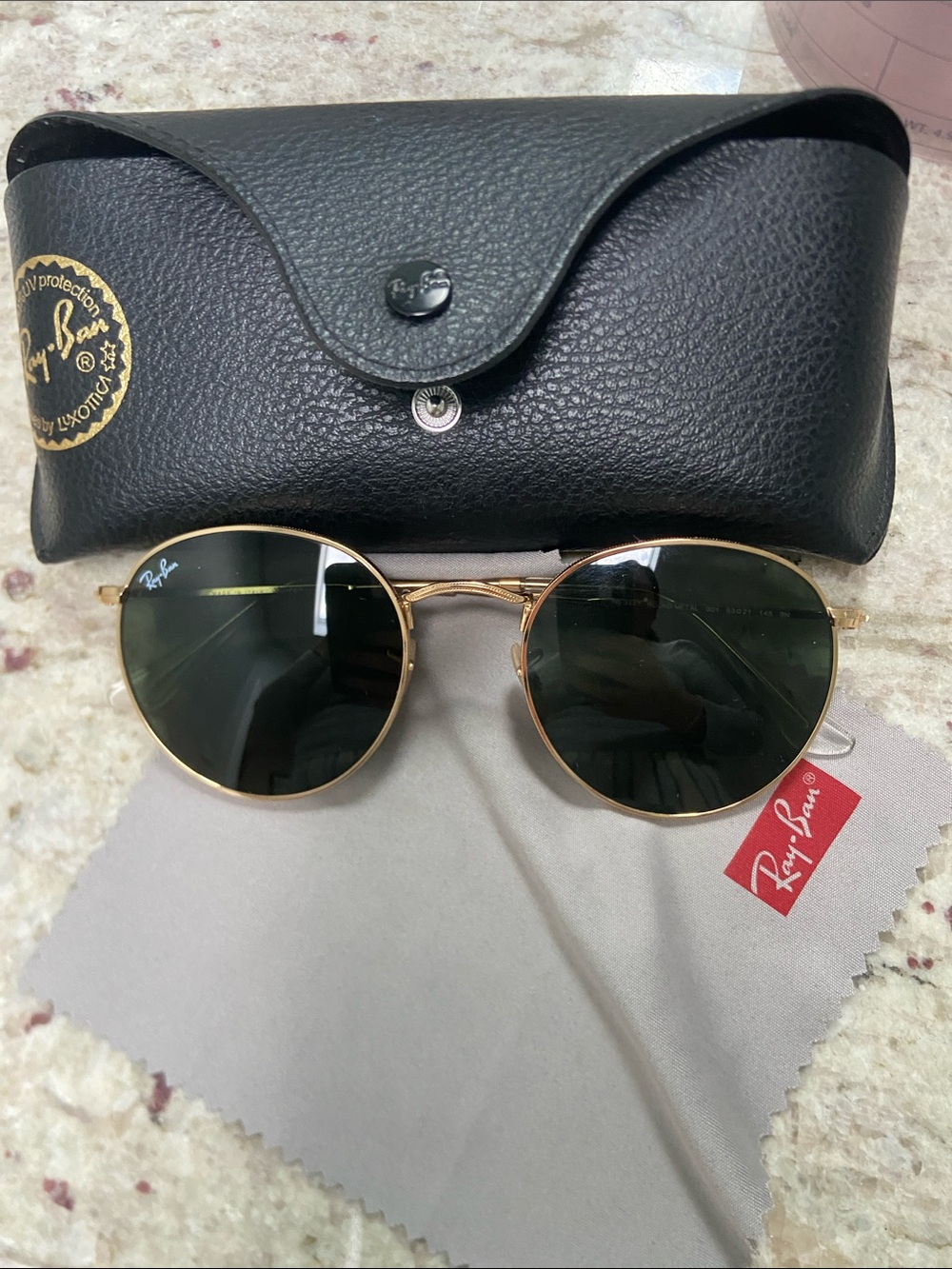 Ray-Ban women’s  Metal Sunglasses — Gold Frame with Dark Green Lenses